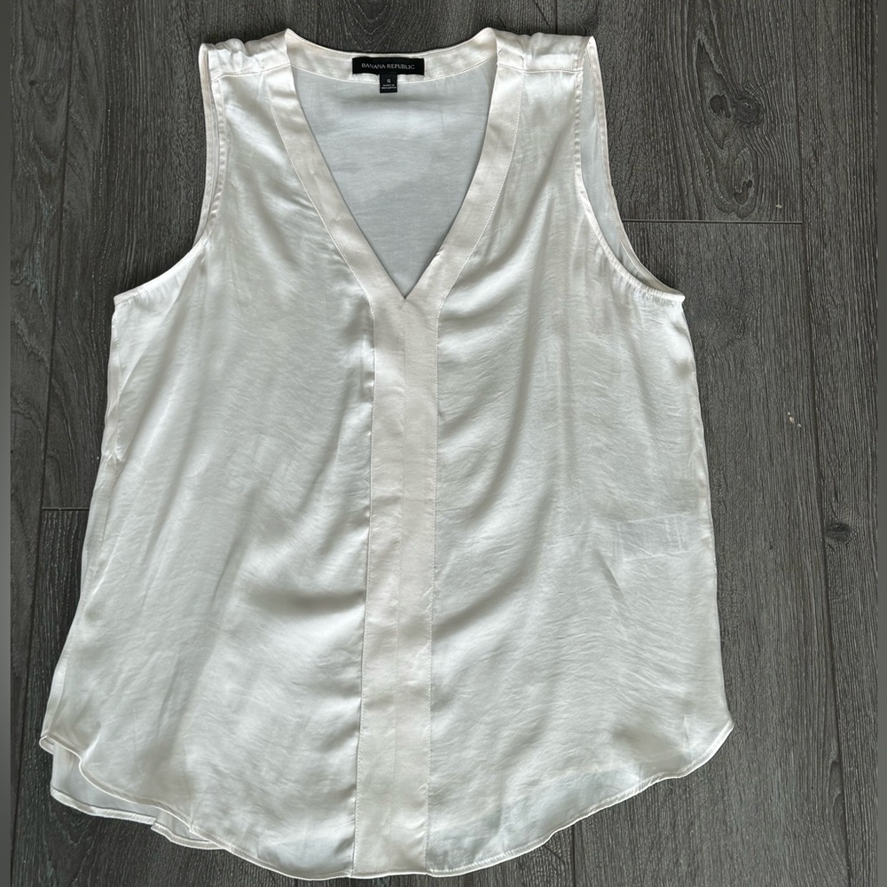 Cream Silk Tank Top